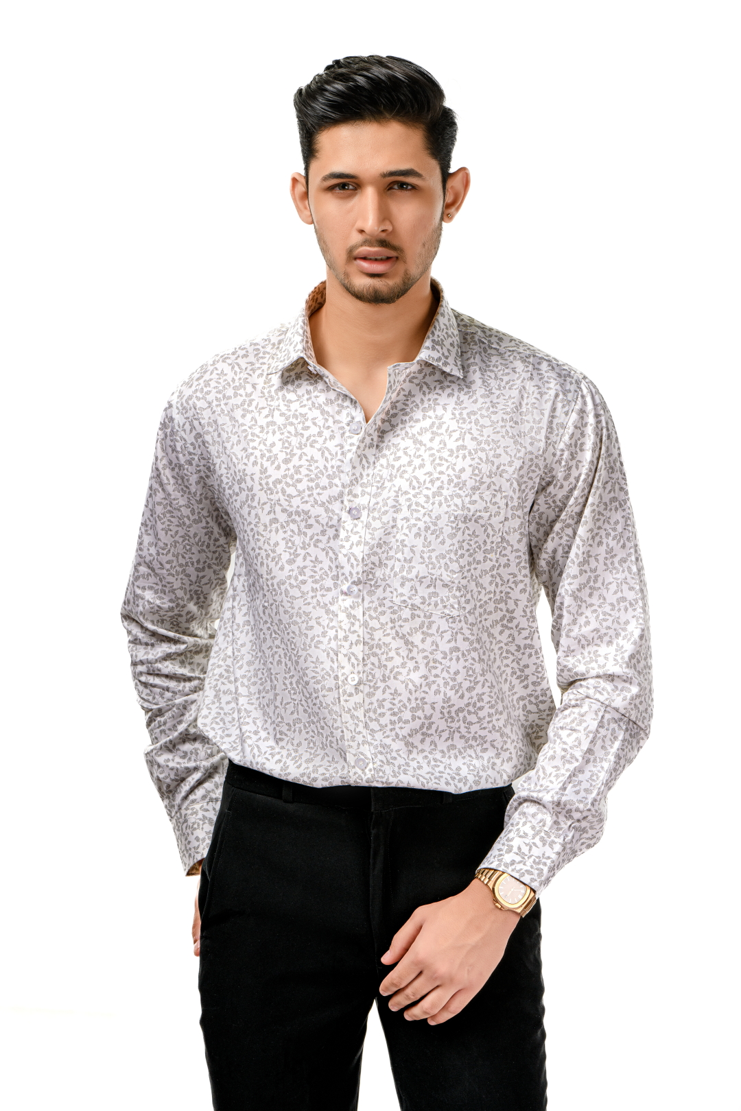 Tissufin White With Print Pure Cotton Shirt