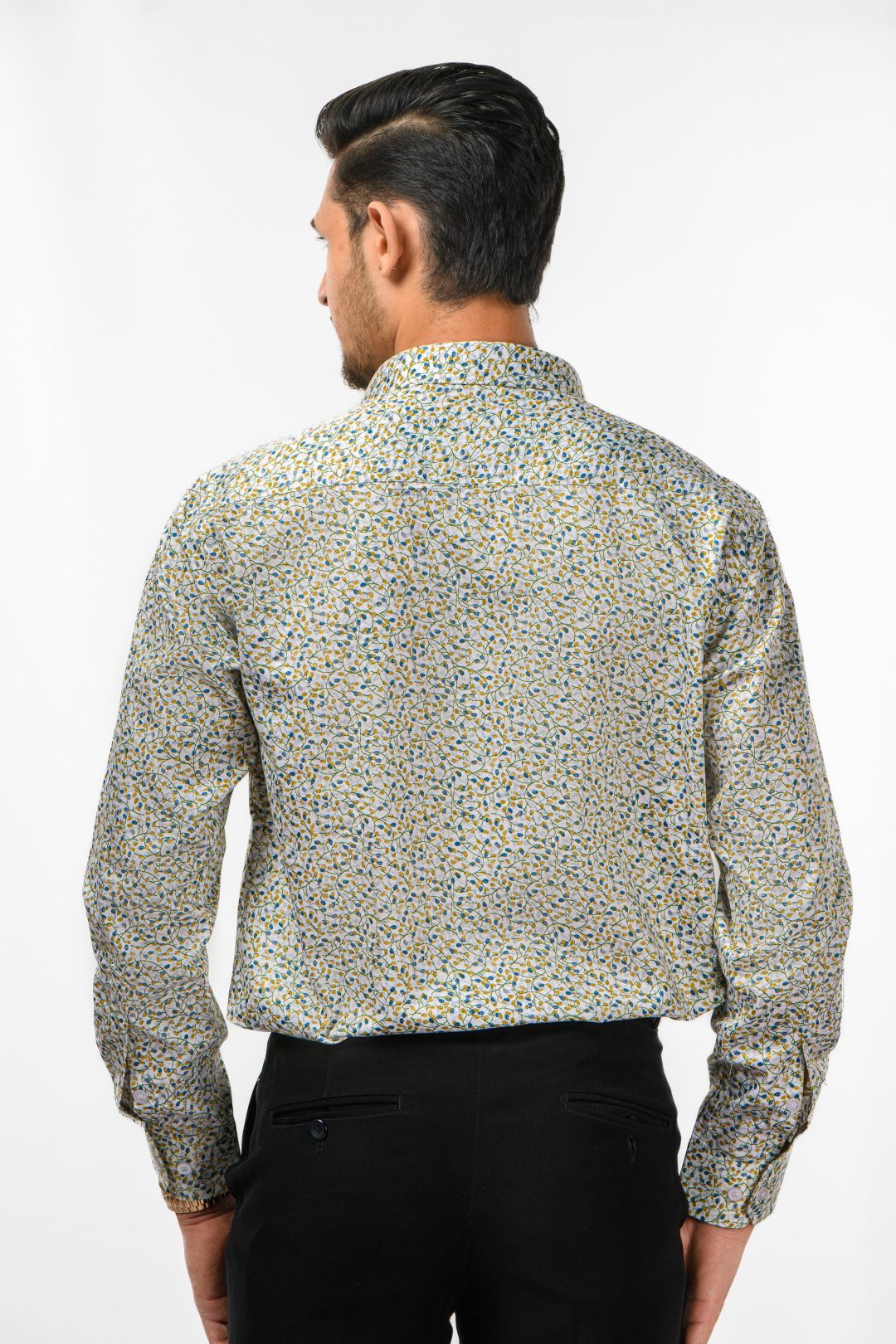 Tissufin White With Mullite Color Floral Printed Pure Cotton Shirt